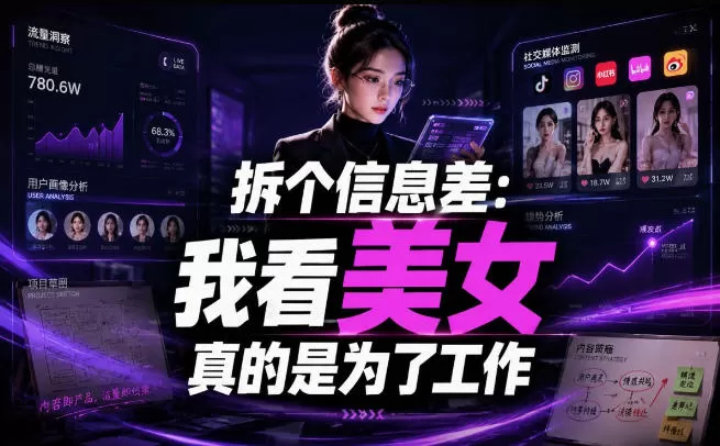 看美女信息差蓝海副业｜全新冷门信息差项目，边看素材边稳定增收-创享网