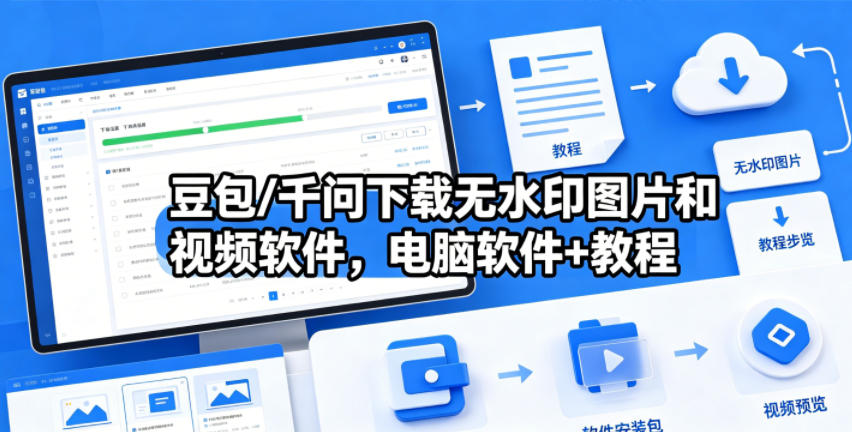 豆包/千问下载无水印图片和视频软件，电脑软件+教程-创享网