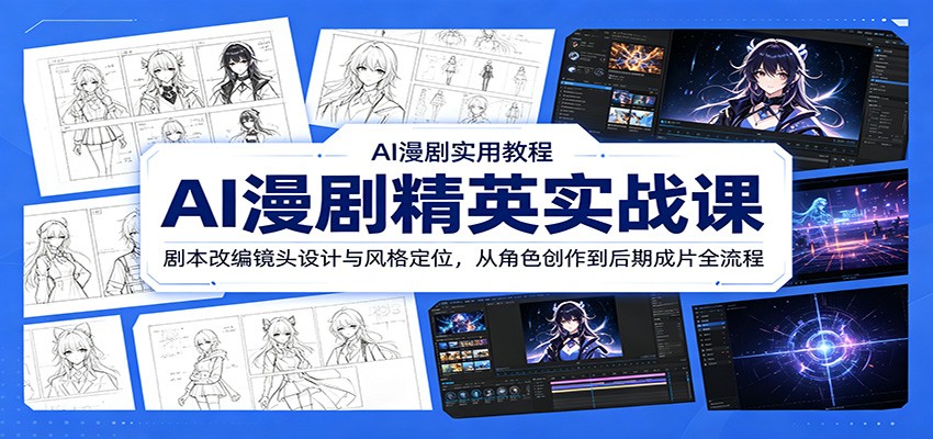AI漫剧精英实战课：剧本改编镜头设计与风格定位，从角色创作到后期成片全流程-创享网