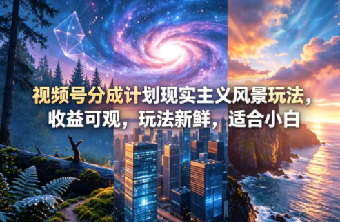 视频号分成计划现实主义风景玩法，收益可观，玩法新鲜，适合小白 - 创享网-创享网