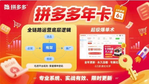 拼多多年卡【8月更新6节】拼多多全链路运营底层逻辑，超级爆单术 - 创享网-创享网