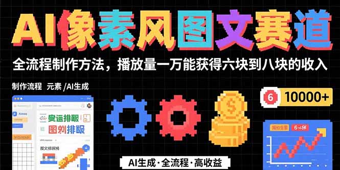 AI像素风图文赛道：全流程制作方法，播放量一万能获得6块到8块的收入 - 创享网-创享网