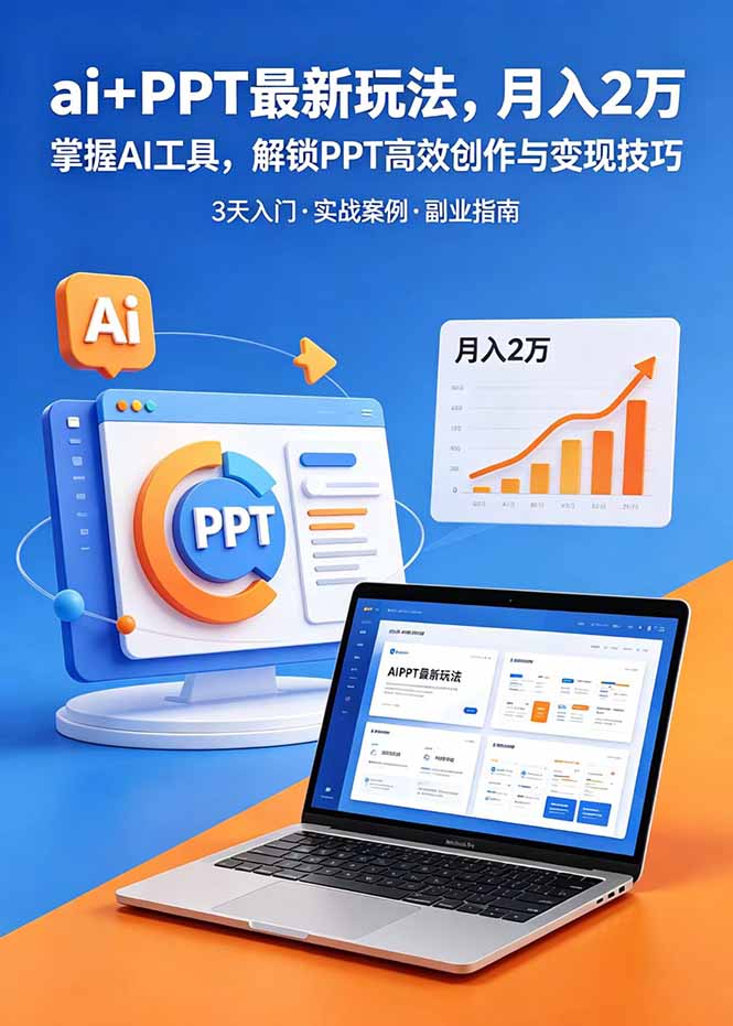 ai+PPT最新玩法，月入2万掌握AI工具，解锁PPT高效创作与变现技巧3天入门，实战案例·副业指南-创享网