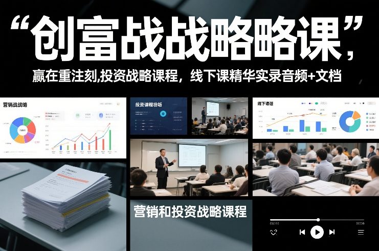 创富战略课，赢在重注时刻，营销和投资战略课程，线下课精华实录音频+文档-创享网