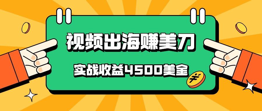 国内爆款视频出海赚美刀，实战收益4500美金，批量无脑搬运，无需经验直接上手 - 创享网-创享网