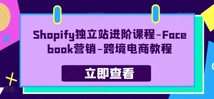 Shopify独立站进阶课程-Facebook营销-跨境电商教程 - 创享网-创享网