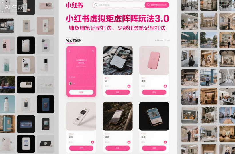 小红书虚拟矩阵玩法3.0，铺货铺笔记型打法，少款狂怼笔记型打法-创享网