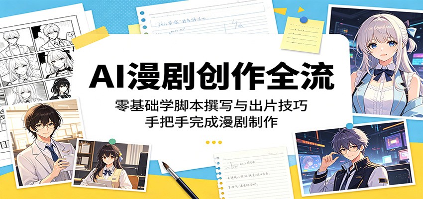 AI漫剧创作全流程：零基础学脚本撰写与出片技巧，手把手完成漫剧制作 - 创享网-创享网
