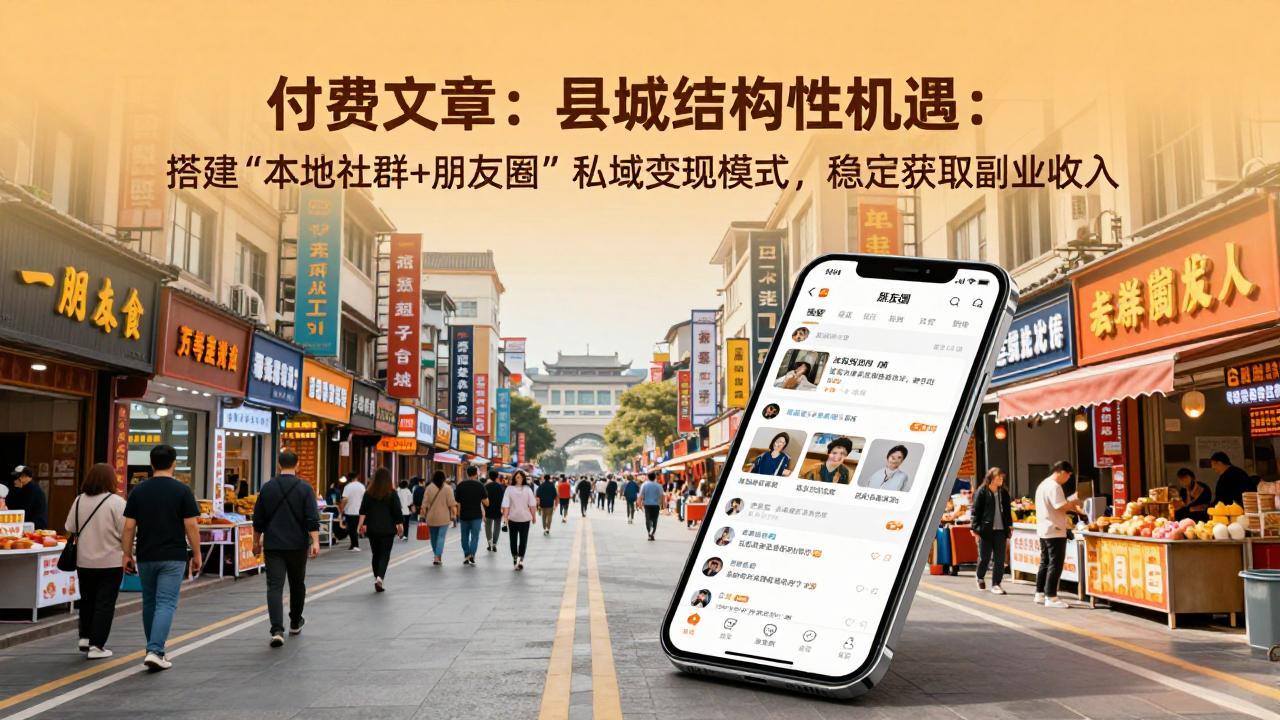付费文章：县城结构性机遇：搭建“本地社群+朋友圈”私域变现模式，稳定获取副业收入 - 创享网-创享网