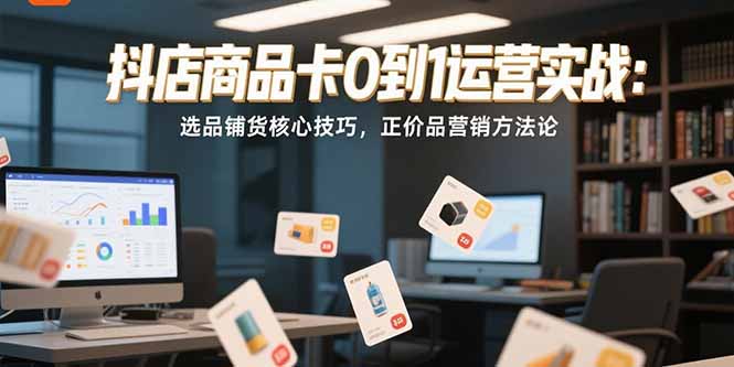 抖店商品卡0到1运营实战：选品铺货核心技巧，正价品营销方法论 - 创享网-创享网