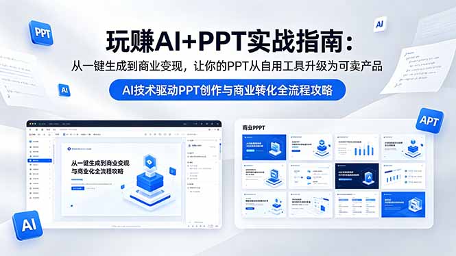 玩赚AI+PPT实战指南-更新5月13：从一键生成到商业变现，让你的PPT从自用工具升级为可卖产品 - 创享网-创享网