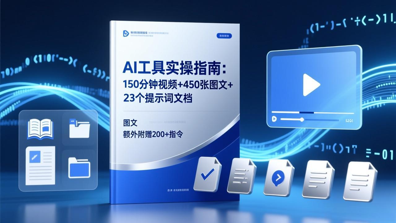AI工具实操指南:150分钟视频+450张图文+23个提示词文档,额外附赠200+指令-创享网