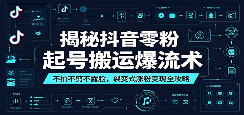 揭秘抖音零粉起号搬运爆流术：不拍不剪不露脸，裂变式涨粉变现全攻略-创享网