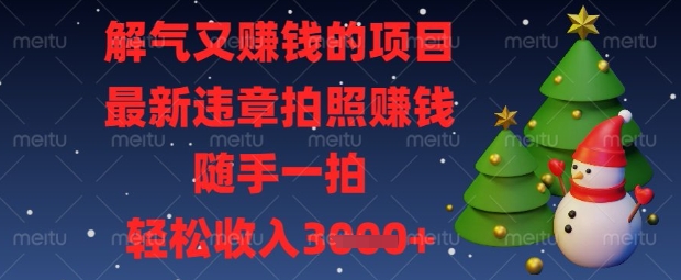 解气又挣钱的项目，最新违章拍照挣钱，随手一拍，轻松收入数张【揭秘】 - 创享网-创享网