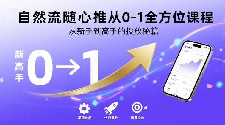自然流随心推从0-1全方位课程，从新手到高手的投放秘籍 - 创享网-创享网