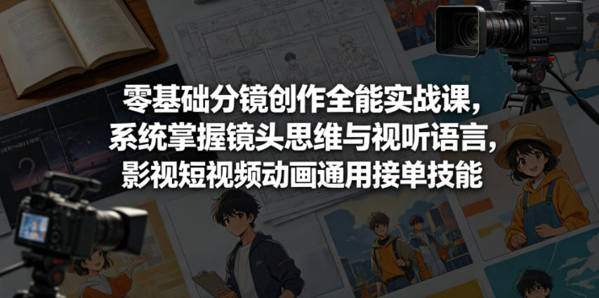 零基础分镜创作全能实战课，系统掌握镜头思维与视听语言，影视短视频动画通用接单技能 - 创享网-创享网