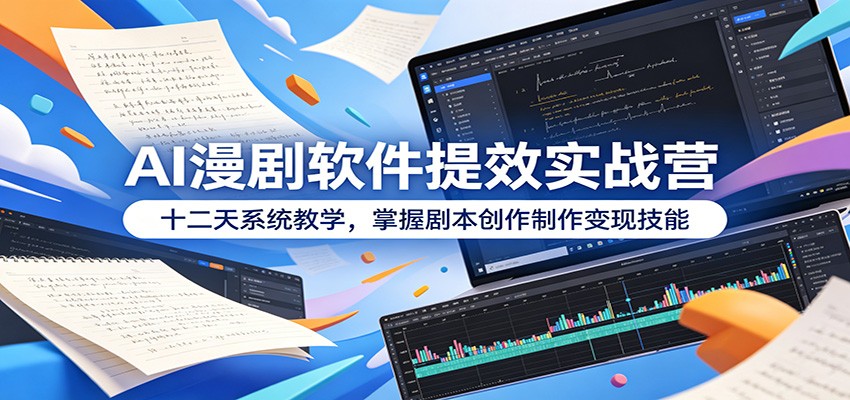 AI漫剧软件提效实战营：十二天系统教学，掌握剧本创作制作变现技能-创享网