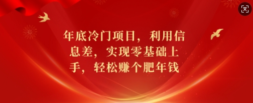 年底冷门项目，利用信息差，实现零基础上手，轻松赚个肥年钱【揭秘】 - 创享网-创享网