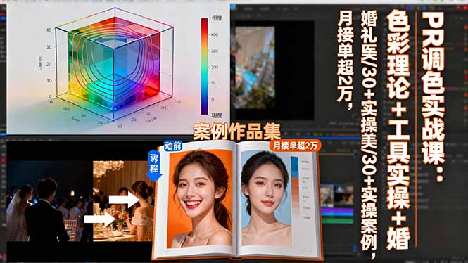 PR调色实战课:色彩理论+工具实操+婚礼医美/30+实操案例,月接单超2万-创享网