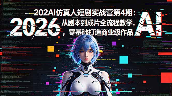 2026AI仿真人短剧实战营第4期：从剧本到成片全流程教学，零基础打造商业级作品-创享网