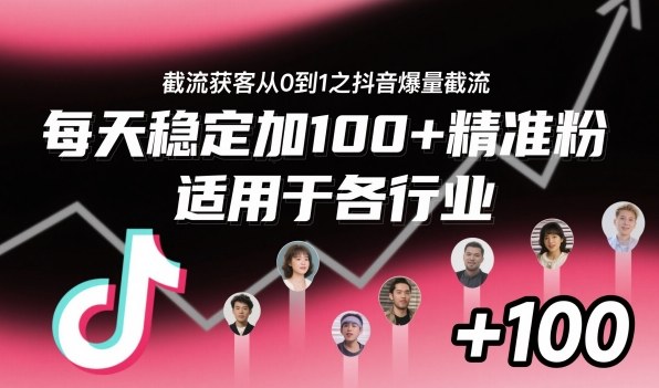 截流获客从0到1之抖音爆量截流,每天稳定加100+精准粉,适用于各行业-创享网