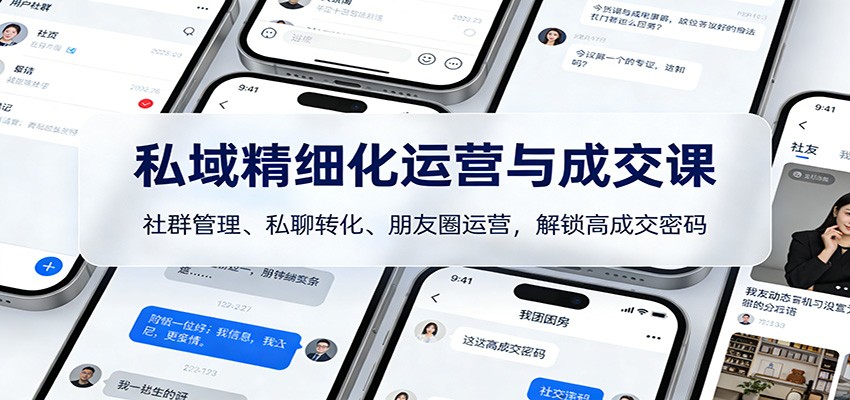 私域精细化运营与成交课：社群管理、私聊转化、朋友圈运营，解锁高成交密码-创享网