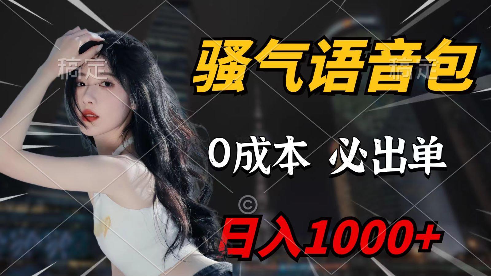 (9701期)骚气语音包，0成本一天1000+，闭着眼也能出单，详细教程！ - 创享网-创享网