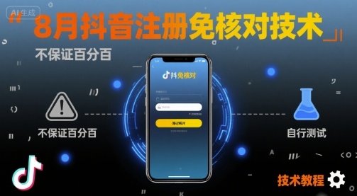 8月抖音注册免核对技术，不保证百分百，自测-创享网