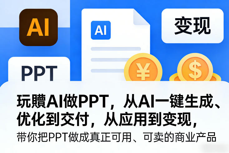 玩賺AI做PPT，从AI一键生成、优化到交付，从应用到变现，带你把PPT做成真正可用、可卖的商业产品(更新0421)-创享网