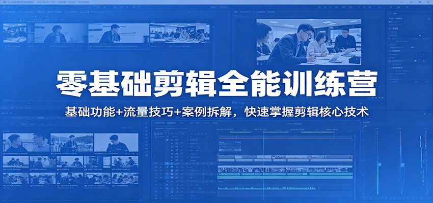 零基础剪辑全能训练营：基础功能+流量技巧+案例拆解，快速掌握剪辑核心技术-创享网