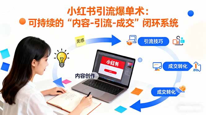 小红书引流爆单术:构建一套低成本 可持续的“内容-引流-成交”闭环系统-创享网