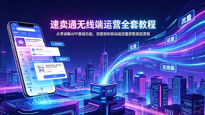 速卖通无线端运营全套教程，从零讲解APP基础功能，深度剖析移动端流量获取底层逻辑-创享网