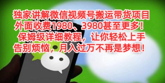 独家讲解微信视频号搬运带货项目，保姆级详细教程 - 创享网-创享网
