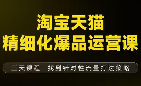 猫课子幽·淘宝天猫精细化爆品运营【音频+字幕+文档】(9月12-14杭州线下课)-创享网