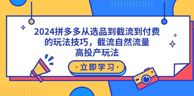 2024拼多多从选品到截流到付费的玩法技巧，截流自然流量玩法，高投产玩法 - 创享网-创享网