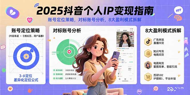 2025抖音个人IP变现指南，账号定位策略，对标账号分析，8大盈利模式拆解 - 创享网-创享网