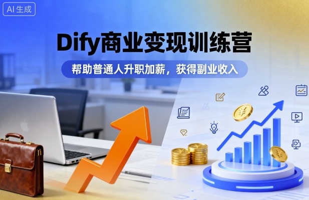Dify商业变现训练营，帮助普通人升职加薪，获得副业收入 - 创享网-创享网