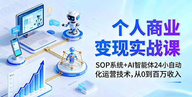 个人商业变现实战课:SOP系统+AI智能体24小自动化运营技术,从0到百万收入-创享网