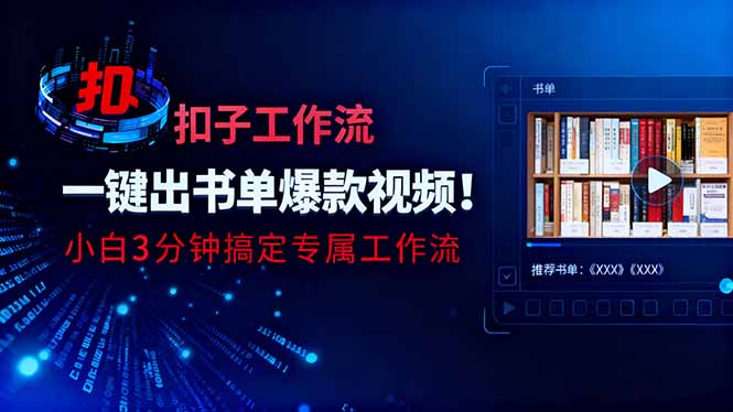利用扣子工作流一键生成书单爆款视频，小白三分钟搞定专属工作流-创享网