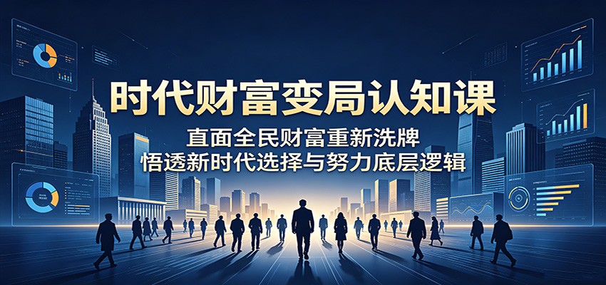 时代财富变局认知课：直面全民财富重新洗牌，悟透新时代选择与努力底层逻辑-创享网