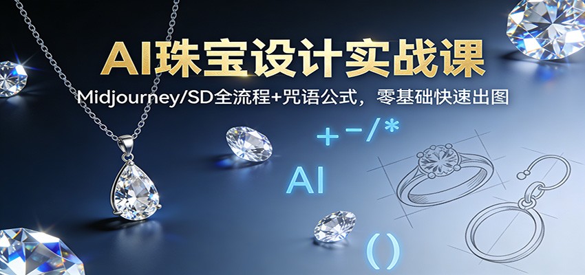 AI珠宝设计实战课:Midjourney/SD全流程+咒语公式,零基础快速出图-创享网