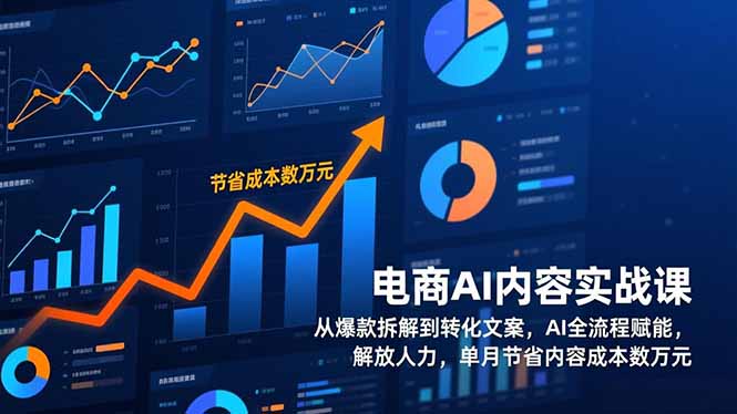 电商AI内容实战课，从爆款拆解到转化文案，AI全流程赋能，解放人力，单月节省内容成本数万元-创享网