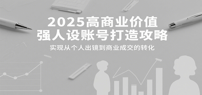 2025高商业价值强人设账号打造攻略,实现从个人出镜到商业成交的转化-创享网
