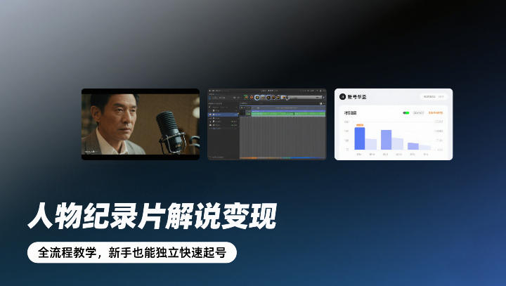 人物纪录片解说变现，全流程教学，新手也能独立快速起号-创享网