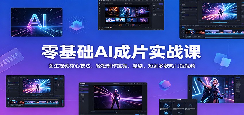零基础AI成片实战课：图生视频核心技法，轻松制作跳舞、漫剧、短剧多款热门短视频-创享网
