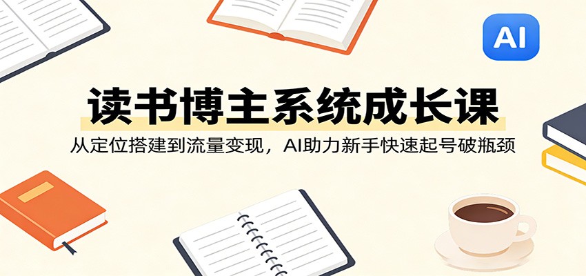 读书博主系统成长课：从定位搭建到流量变现，AI助力新手快速起号破瓶颈 - 创享网-创享网