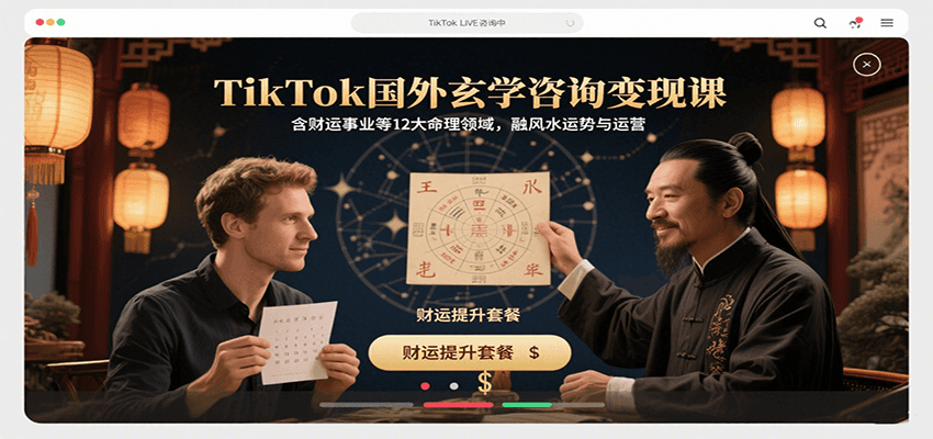 TikTok国外玄学咨询变现课，含财运事业等12大命理领域，融风水运势与运营 - 创享网-创享网