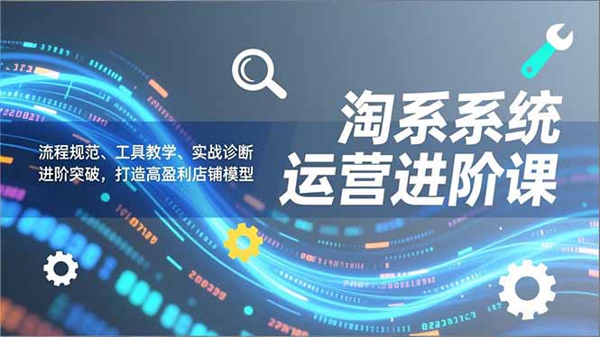 淘系系统运营进阶课2.0，流程规范、工具教学、实战诊断，进阶突破，打造高盈利店铺模型-创享网