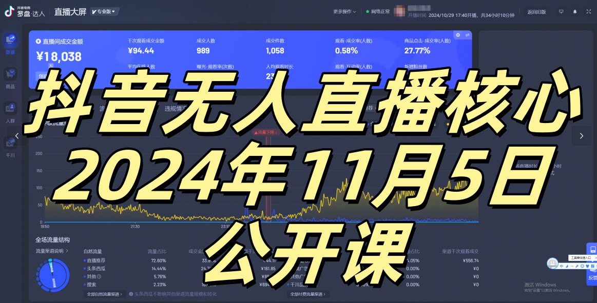 抖音无人直播核心公开课，咸鱼翻身小白可做带有睡后收入月入过万太简单【揭秘】 - 创享网-创享网
