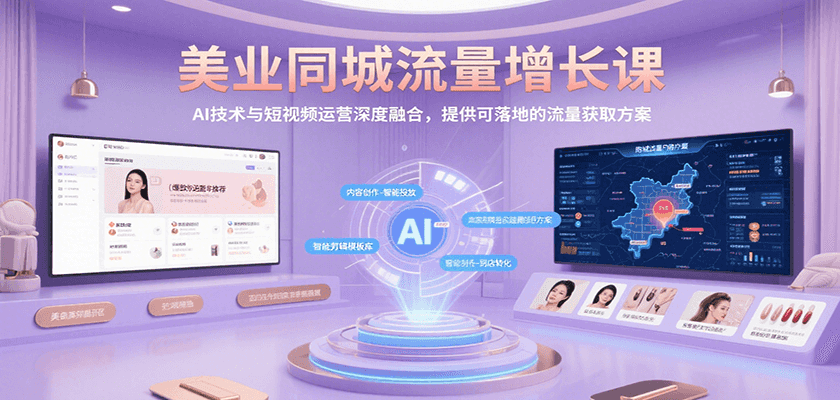 美业同城流量增长课，AI技术与短视频运营深度融合，提供可落地的流量获取方案 - 创享网-创享网